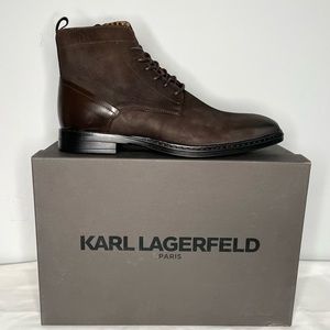 Karl Lagerfeld Paris Men’s Brown Leather Boot - Size 10.5